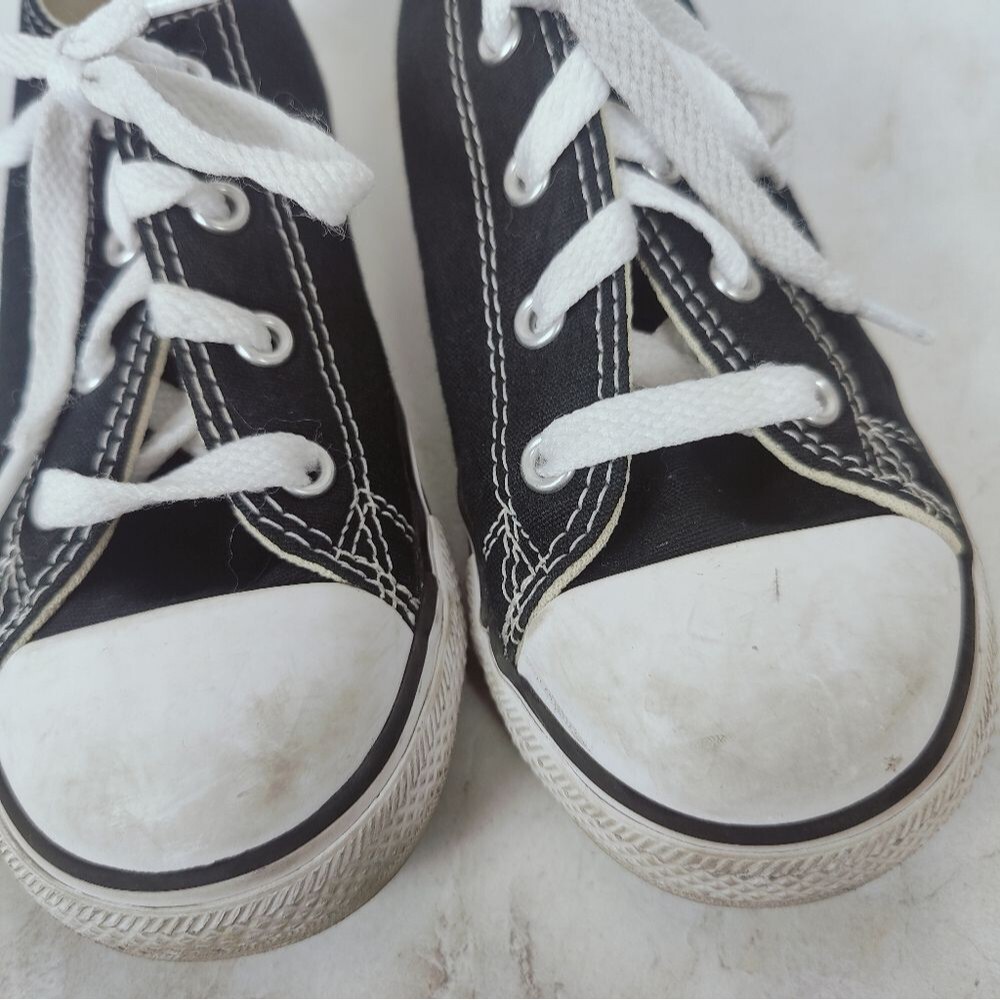 Converse Baby Toddler Chuck Taylor All Star Black Canvas Low Top Sneakers, 10 - Picture 10 of 11